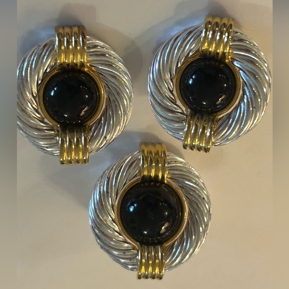 VTG Designer Ellen Kiam Pierced Earrings & Pendant Set  Timeless Classic